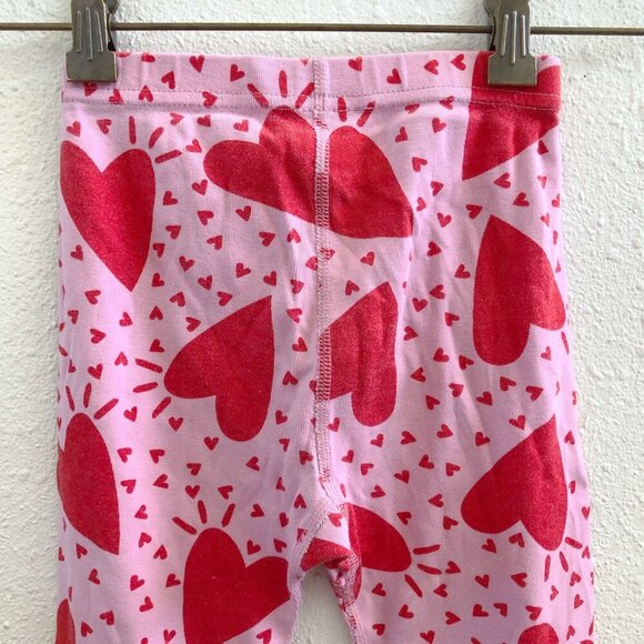HANNA ANDERSSON Kids Long John Pajama Set In Organic Cotton Hearts Print Size 5 - Picture 12 of 16